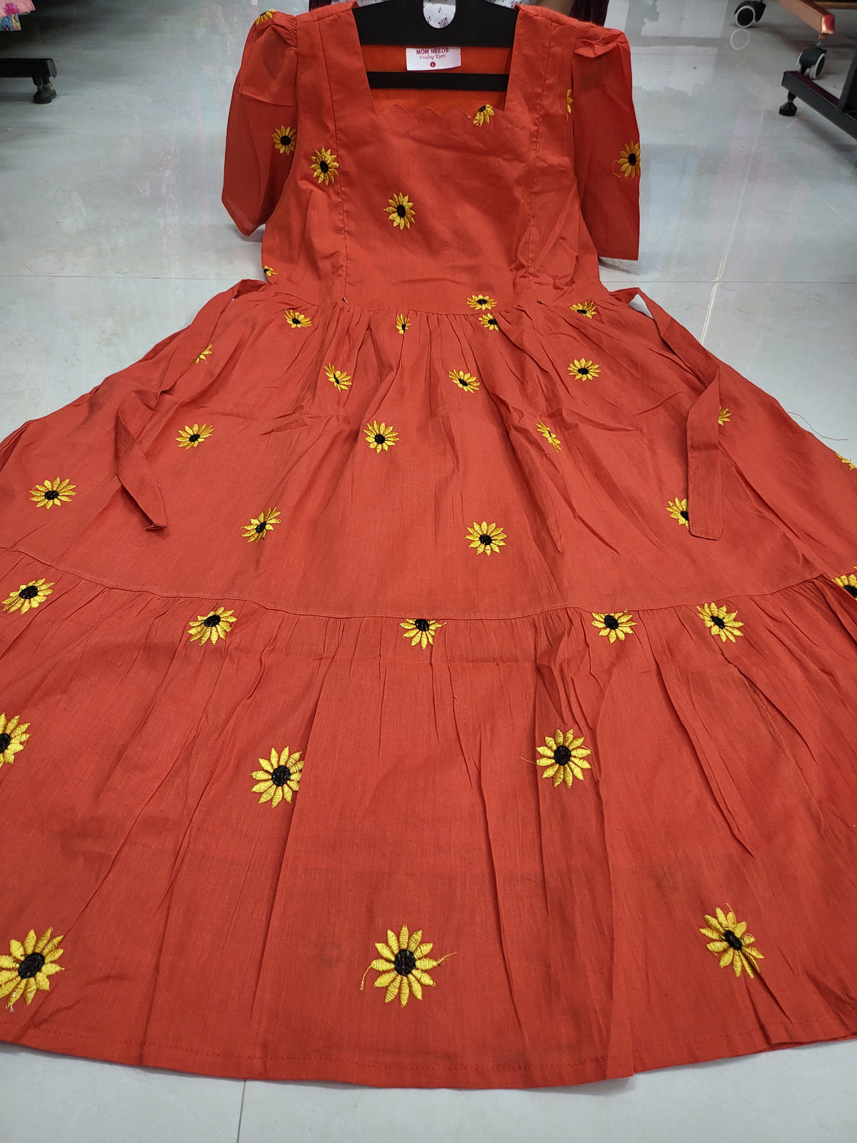 Embroidery frocks orange 05
