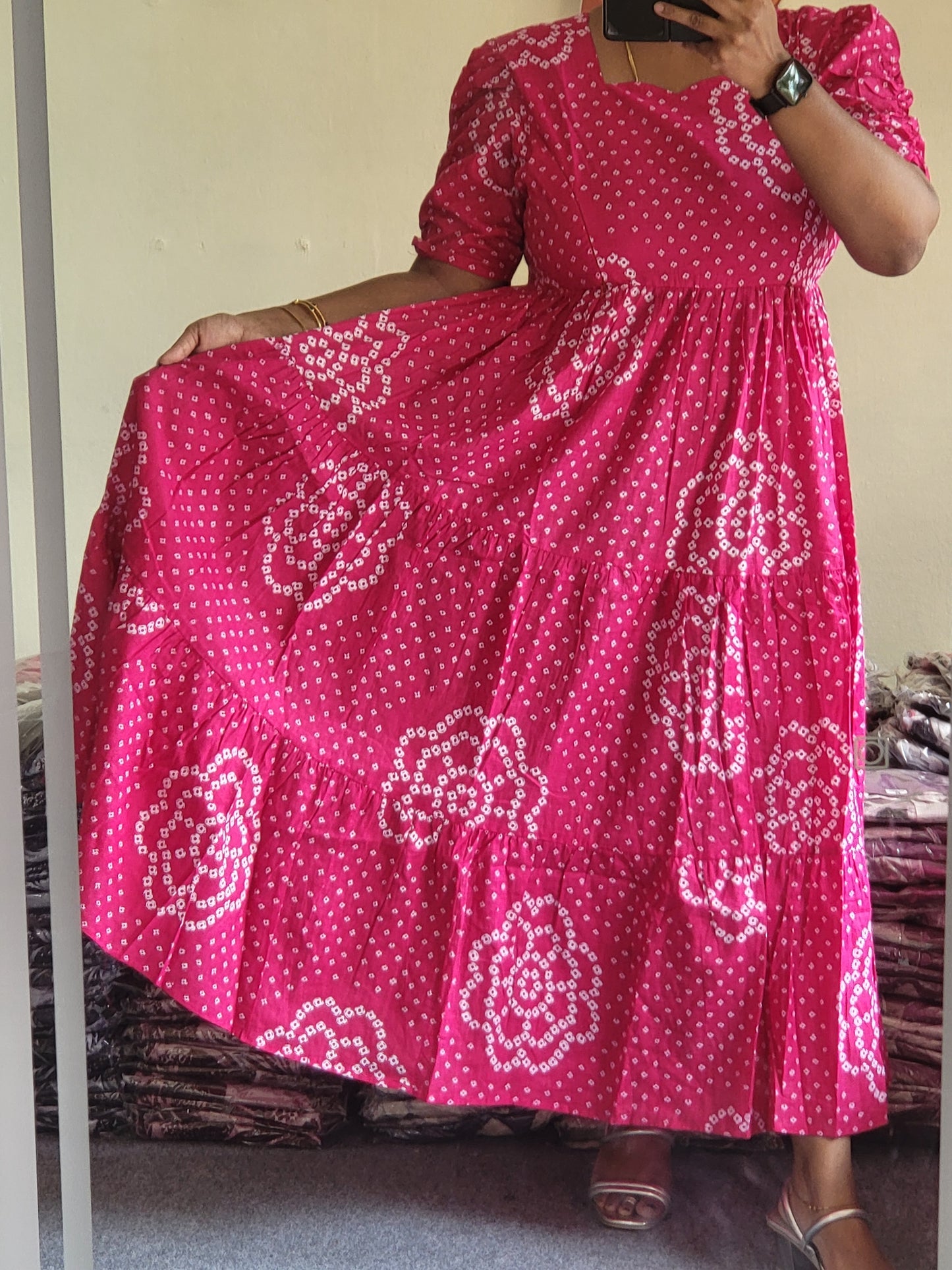 Pure cotton 3tire feeding anarkali