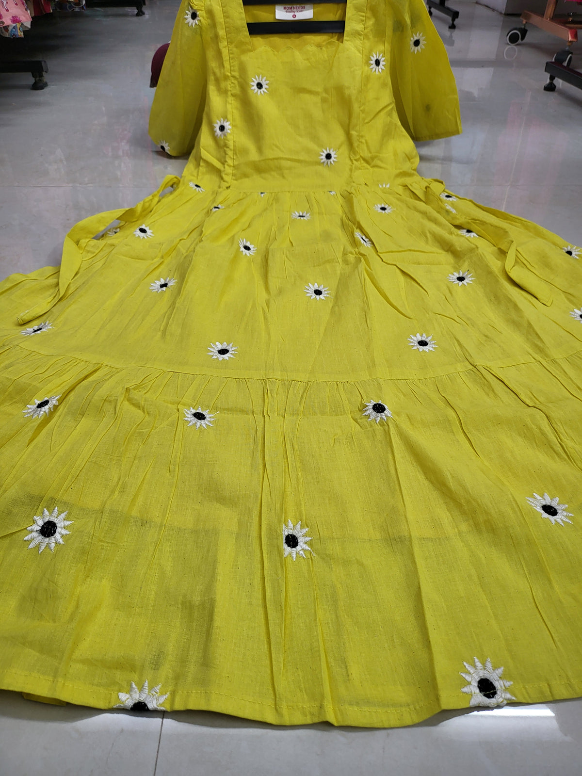 Embroidery frocks yellow 07
