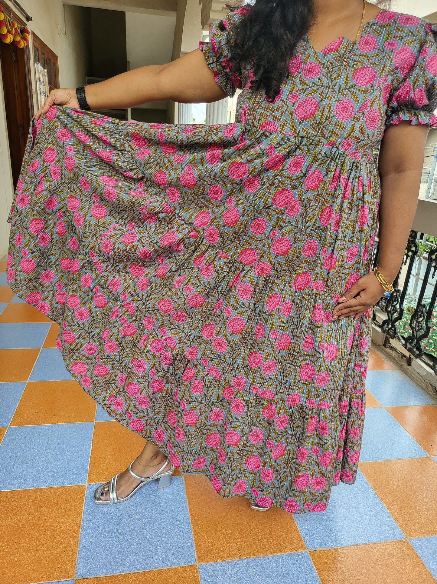 Kathawork Kalamkaari feeding anarkali