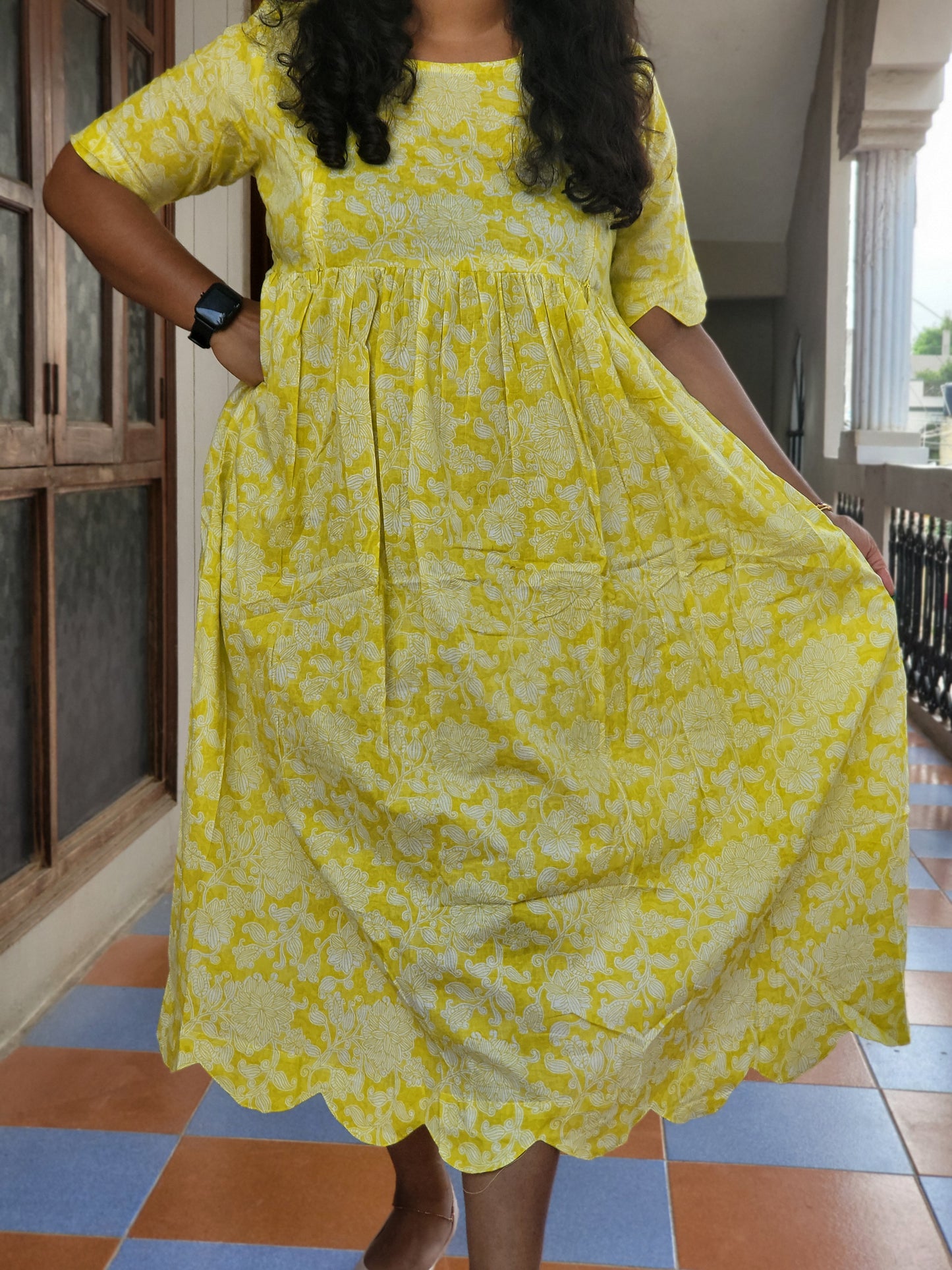 Cutwork feeding Anarkali Kurtis