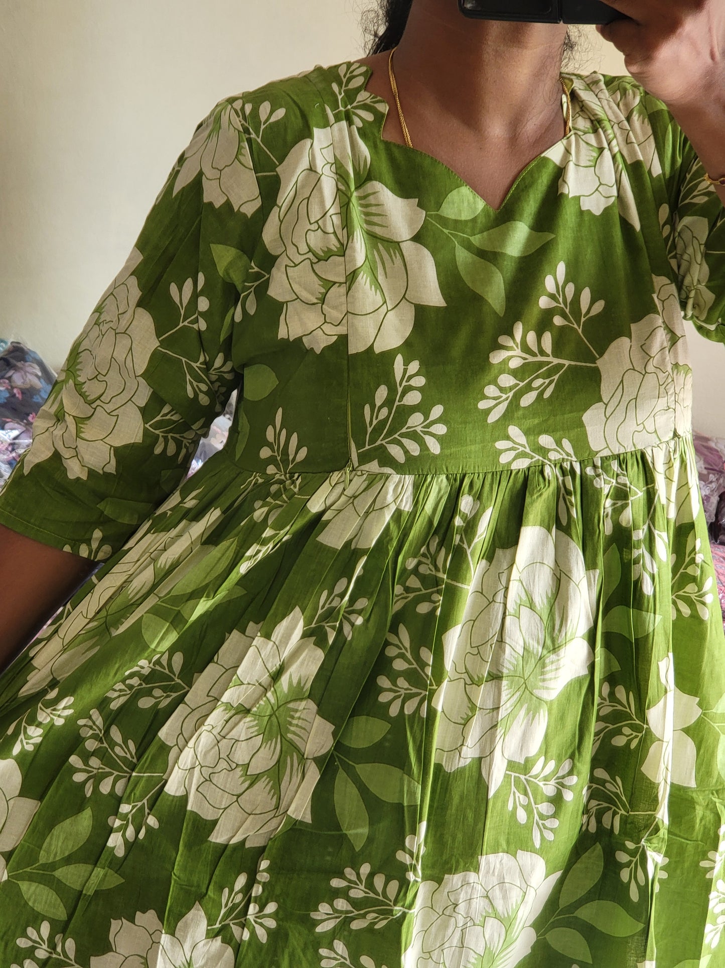 Full lining cotton Anarkali feeding