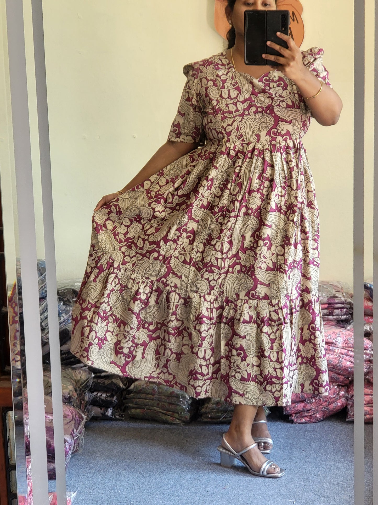 1tire Kalamkaari print feeding kurtis