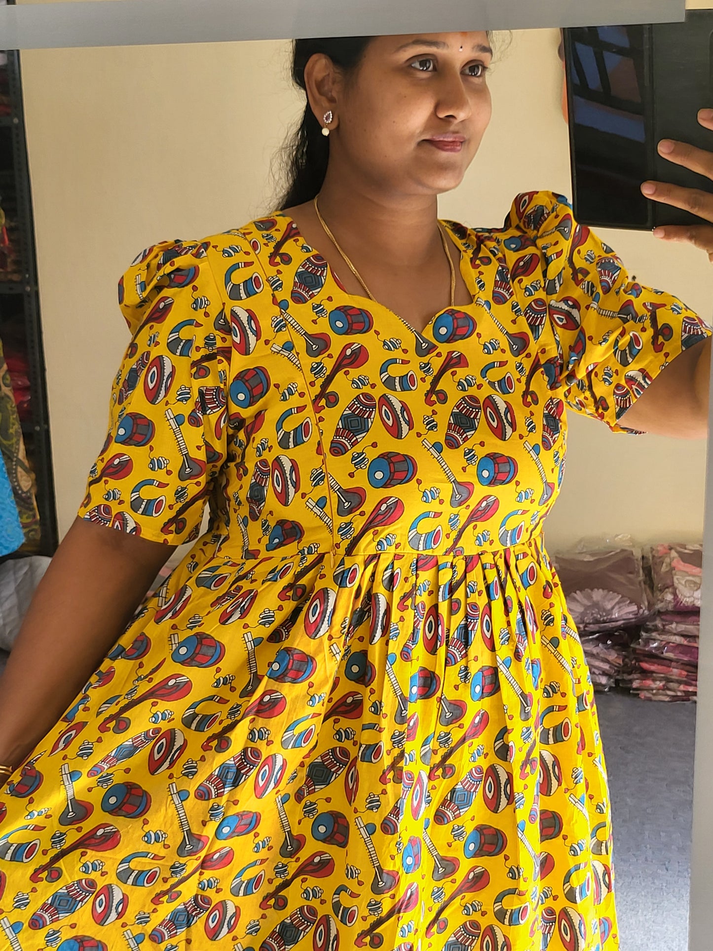 Kalamkaari print full lining feeding