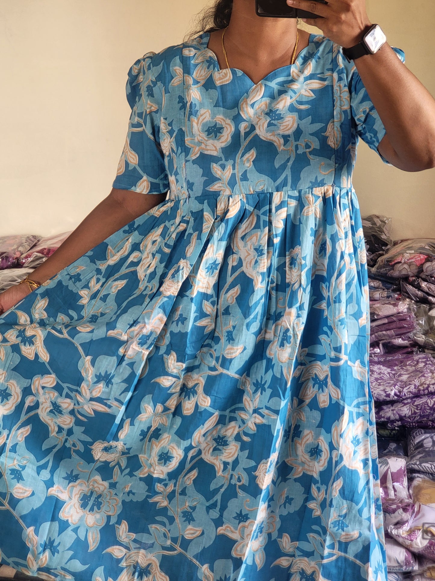 Pure Cotton feeding Anarkali