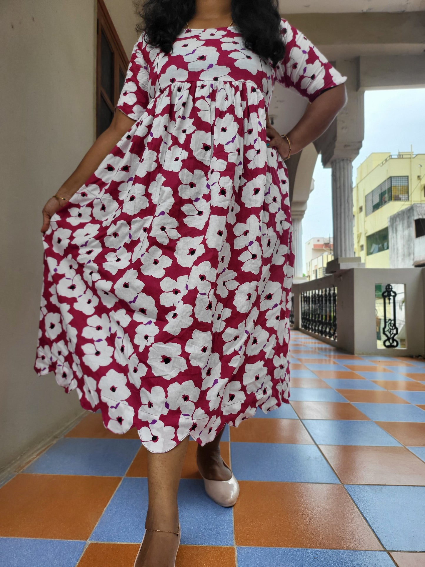 Cutwork feeding Anarkali Kurtis