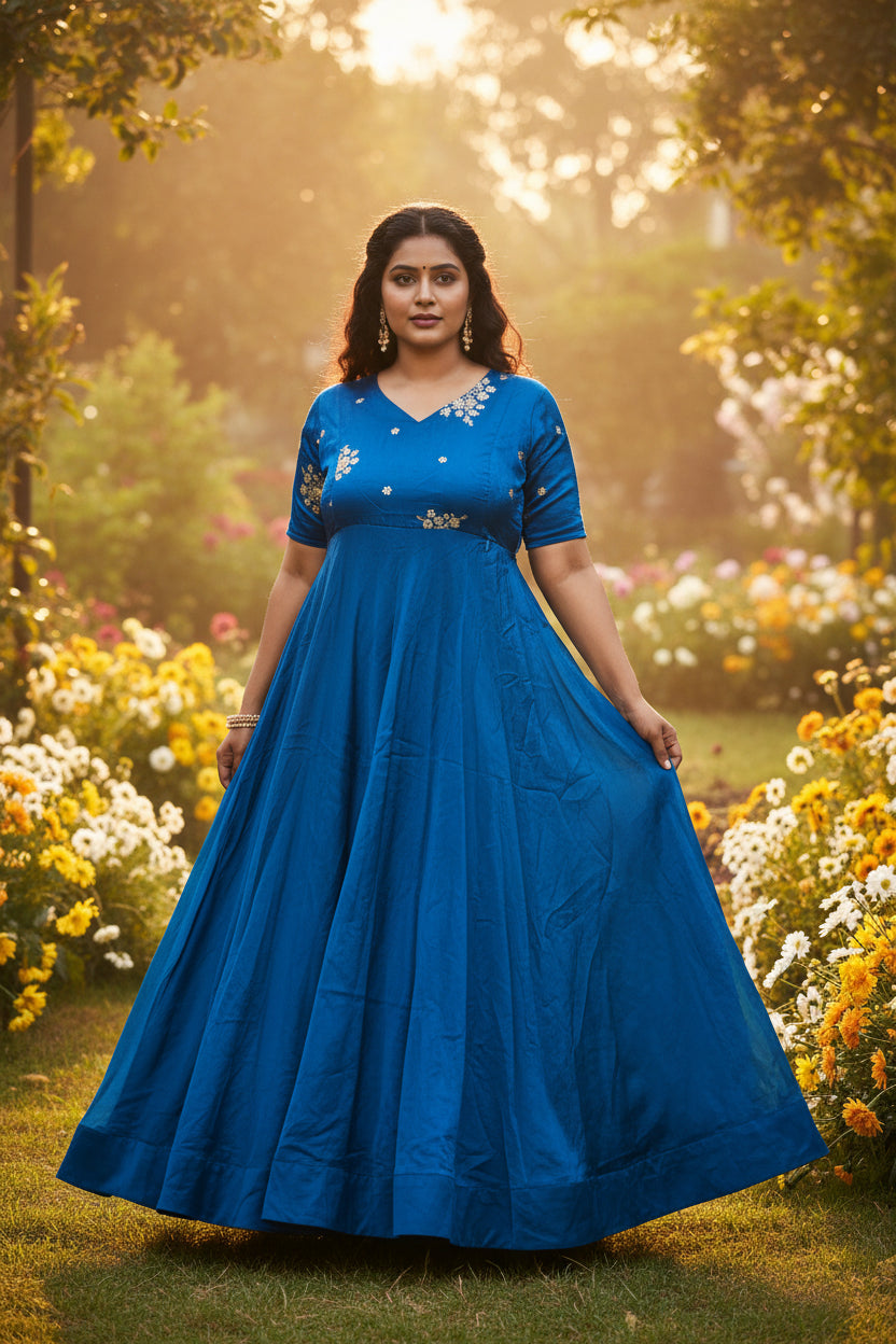 Partywear feeding royal blue