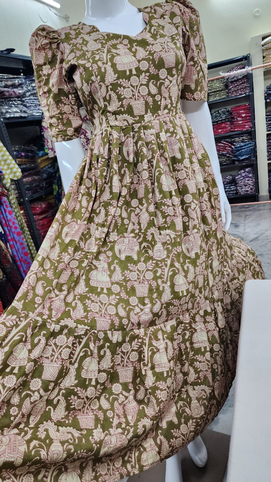 Kalamkaari print feeding kurtis