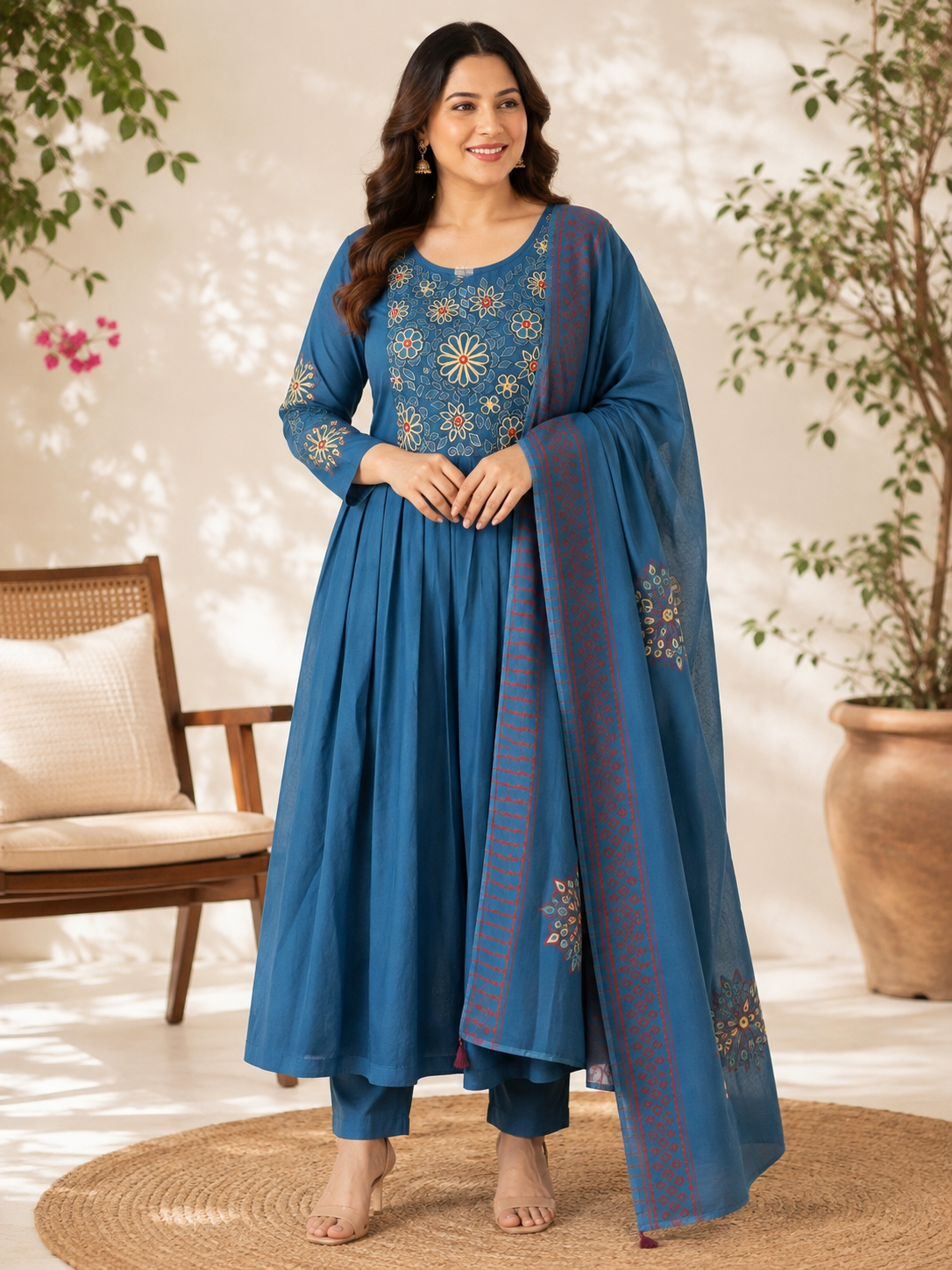 3pc set in feeding with embroidery