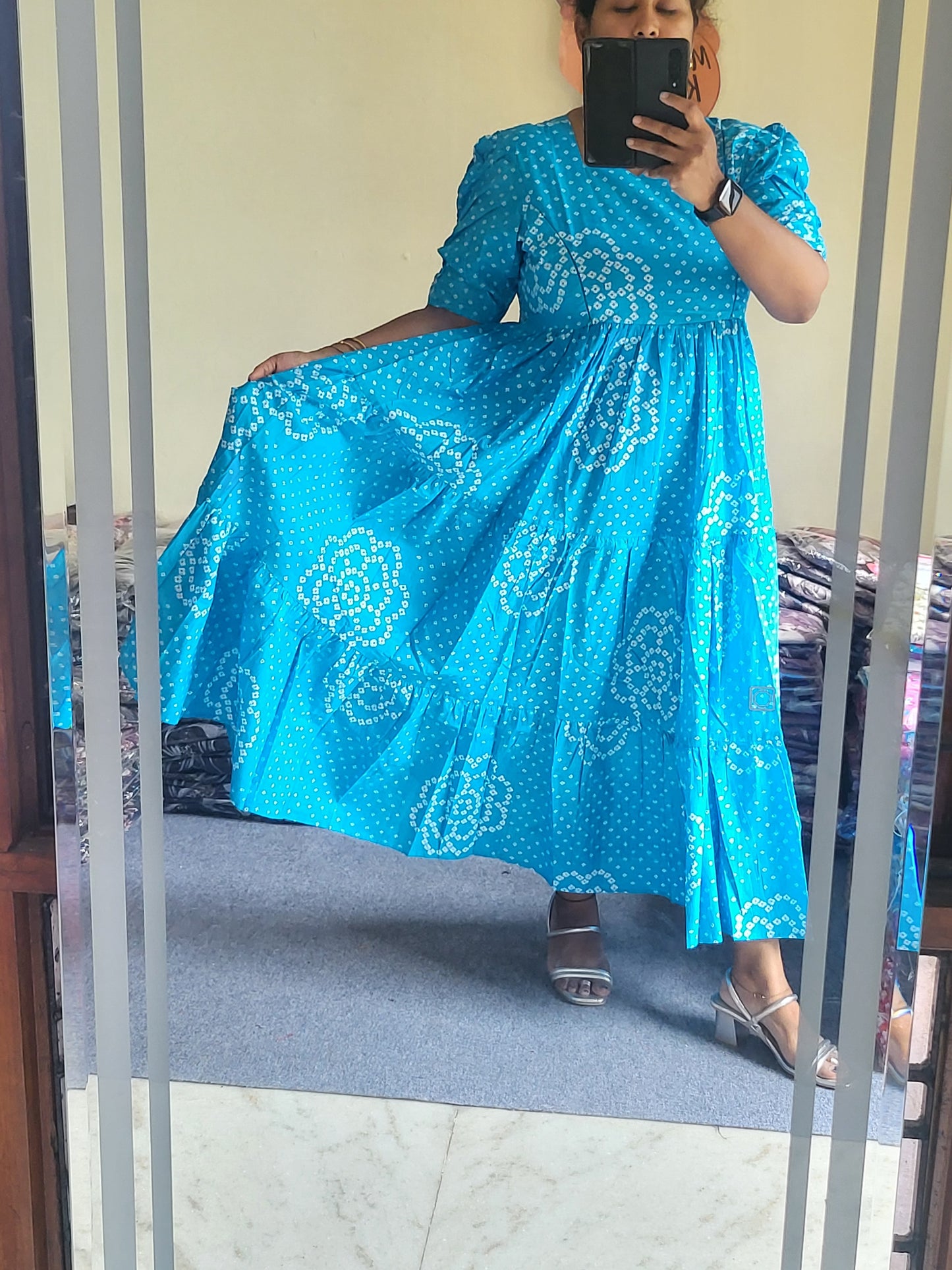 Pure cotton 3tire feeding Anarkali