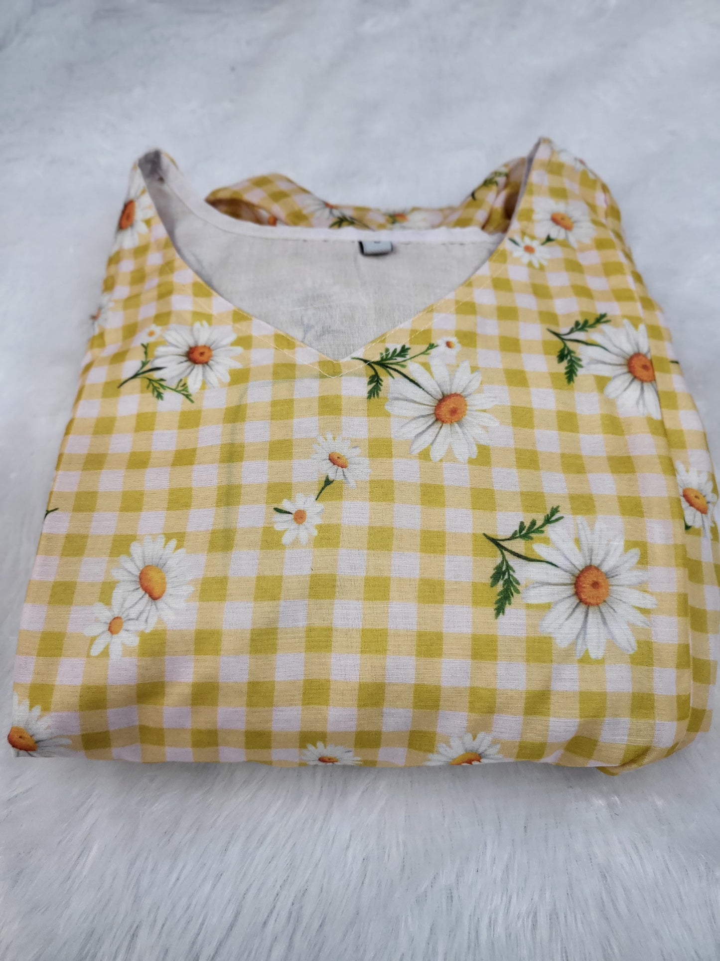 Checks feeding frocks ylw