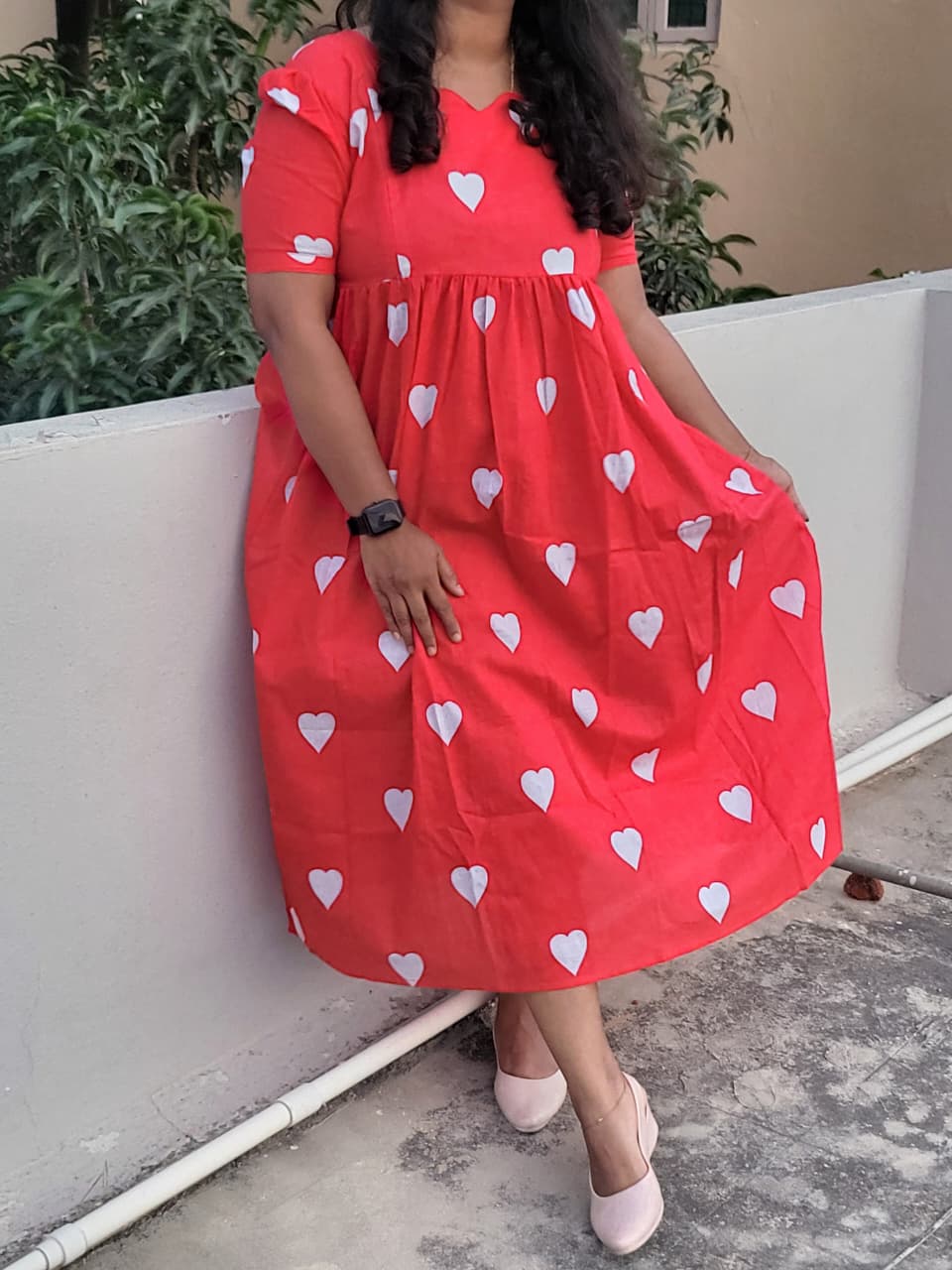 Red Hearts feeding dress