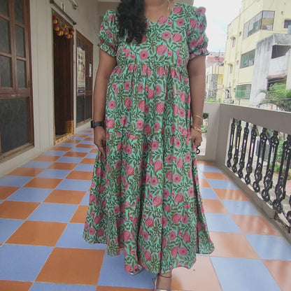 Kathawork Kalamkaari feeding dresses