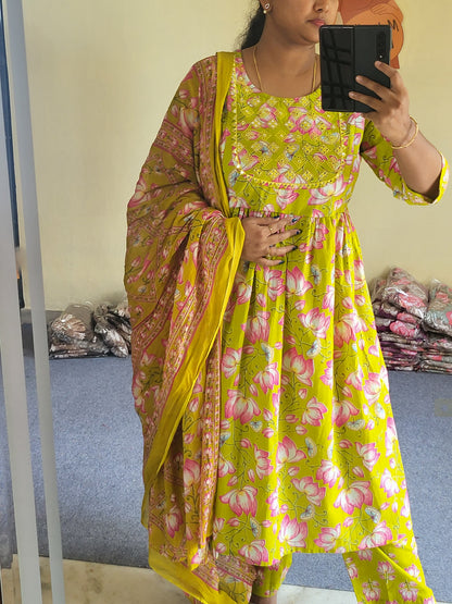 3pc set feeding with embroidery work