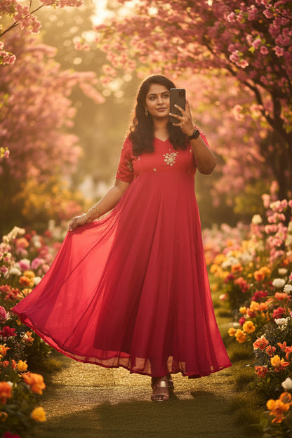 Partywear feeding ranipink