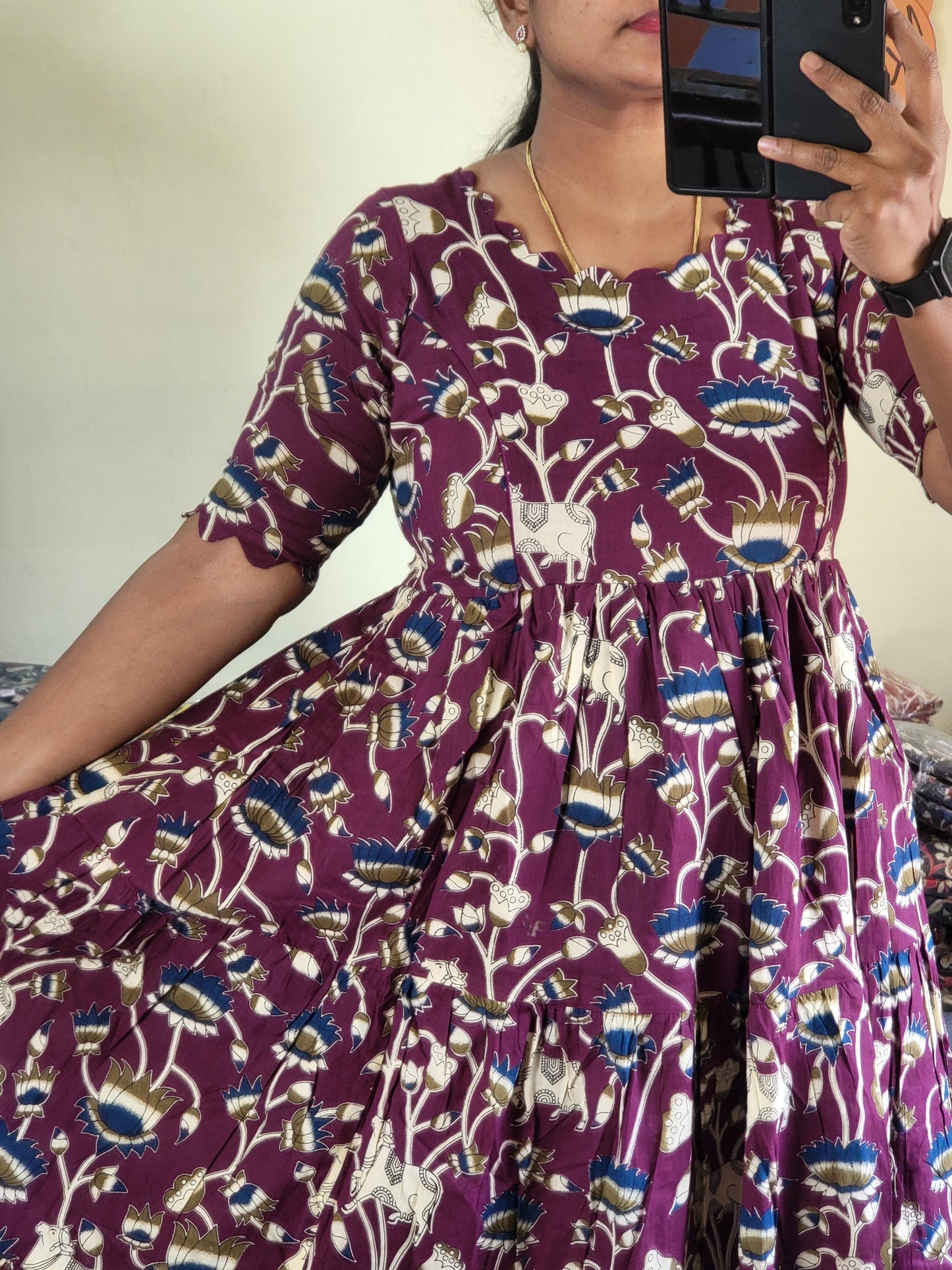 Kalamkaari  feeding kurtis