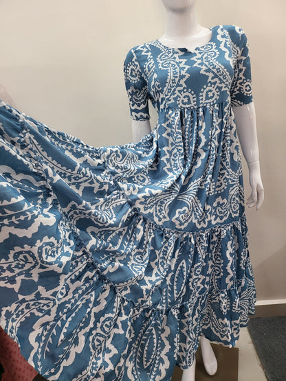 Deltacrepe feeding dresses blu /wht