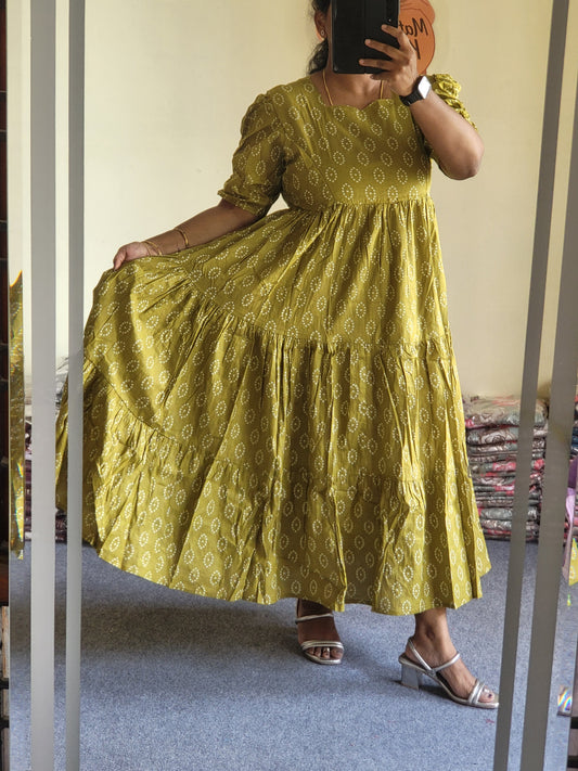 Pure cotton 3tire feeding kurtis