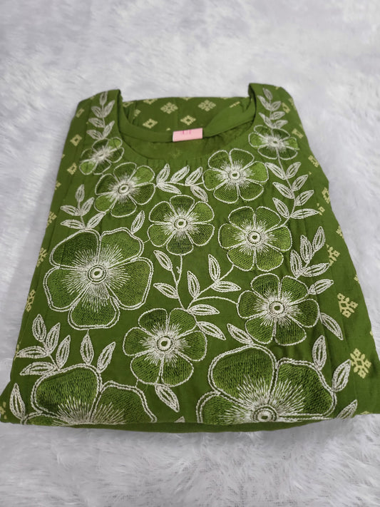 3pc set embroidery grn1