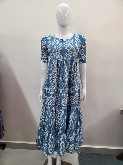 Deltacrepe feeding dresses blu /wht