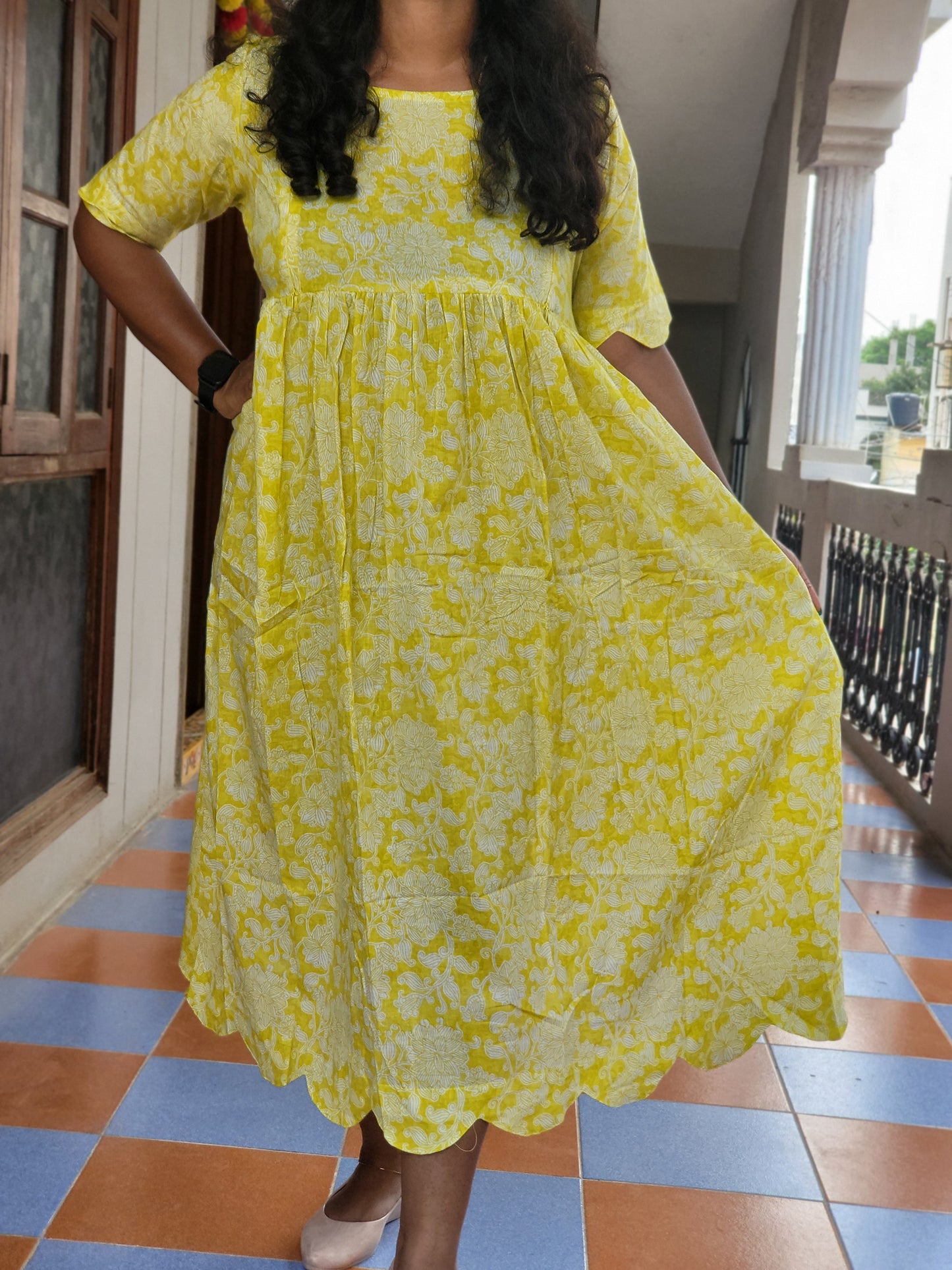 Cutwork feeding Anarkali Kurtis