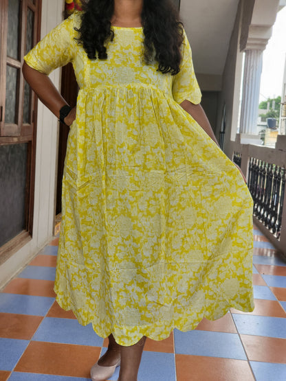 Cutwork feeding Anarkali Kurtis