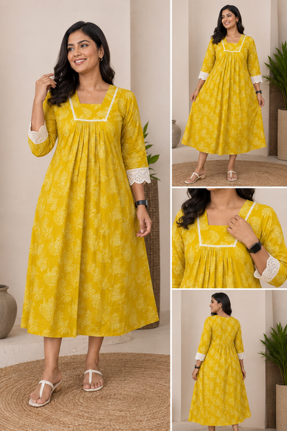 A-line model lace feeding ylw