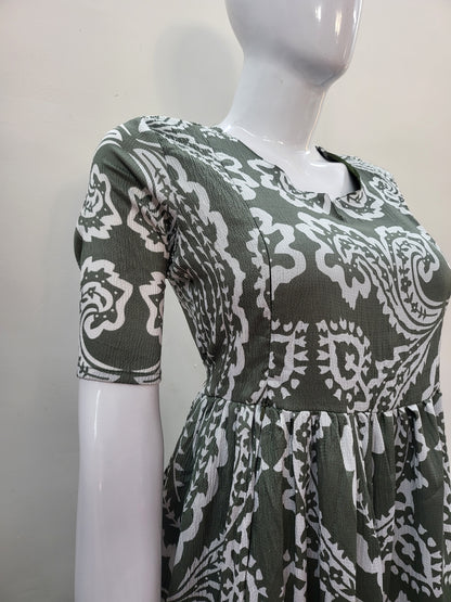 Deltacrepe feeding kurtis grn / wht