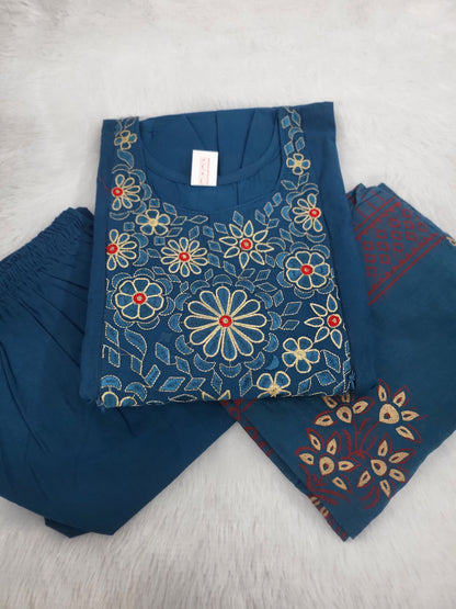 3pc set in feeding with embroidery