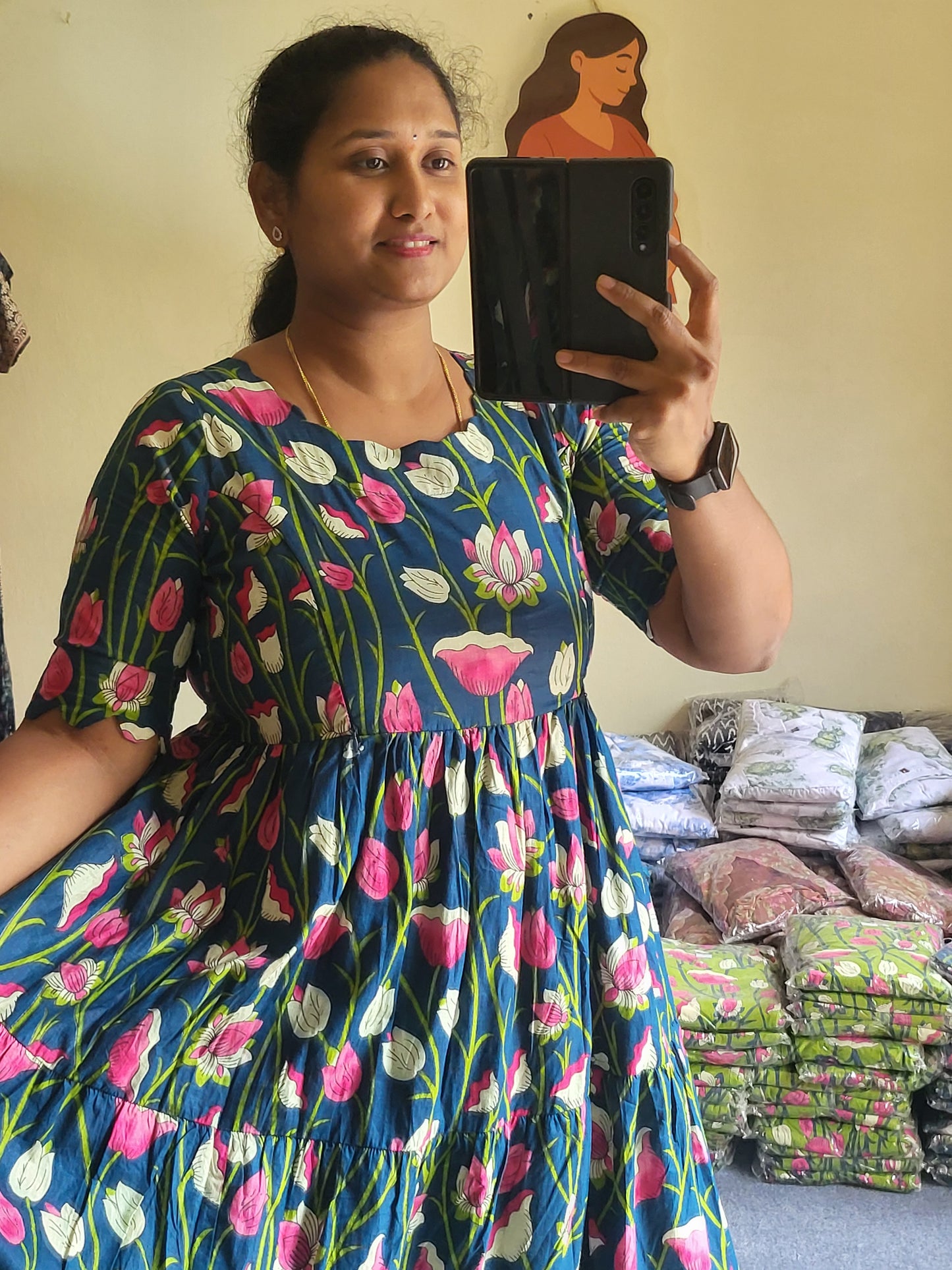 Kalamkaari feeding kurtis