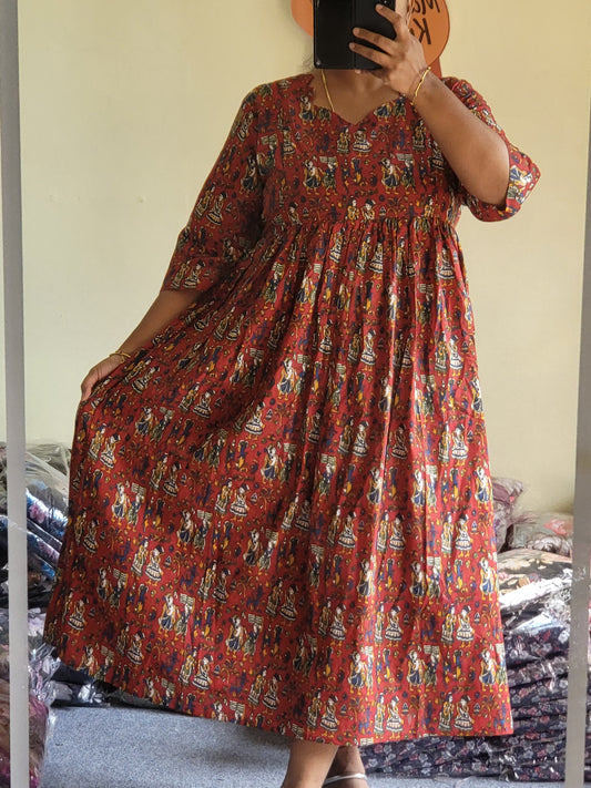 Full lining cotton Anarkali feeding