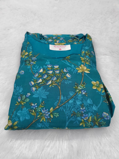 Chanderi silk feeding blu23