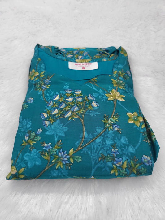 Chanderi silk feeding blu23