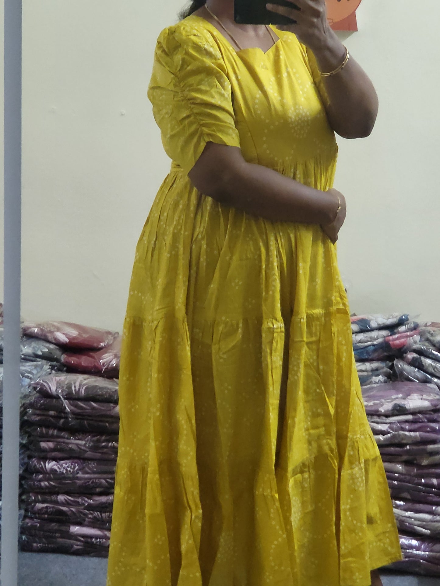 Pure cotton 3tire feeding kurtis