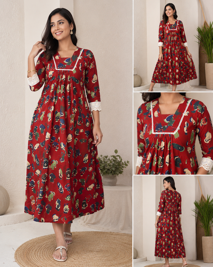 A line feeding lace dress 1