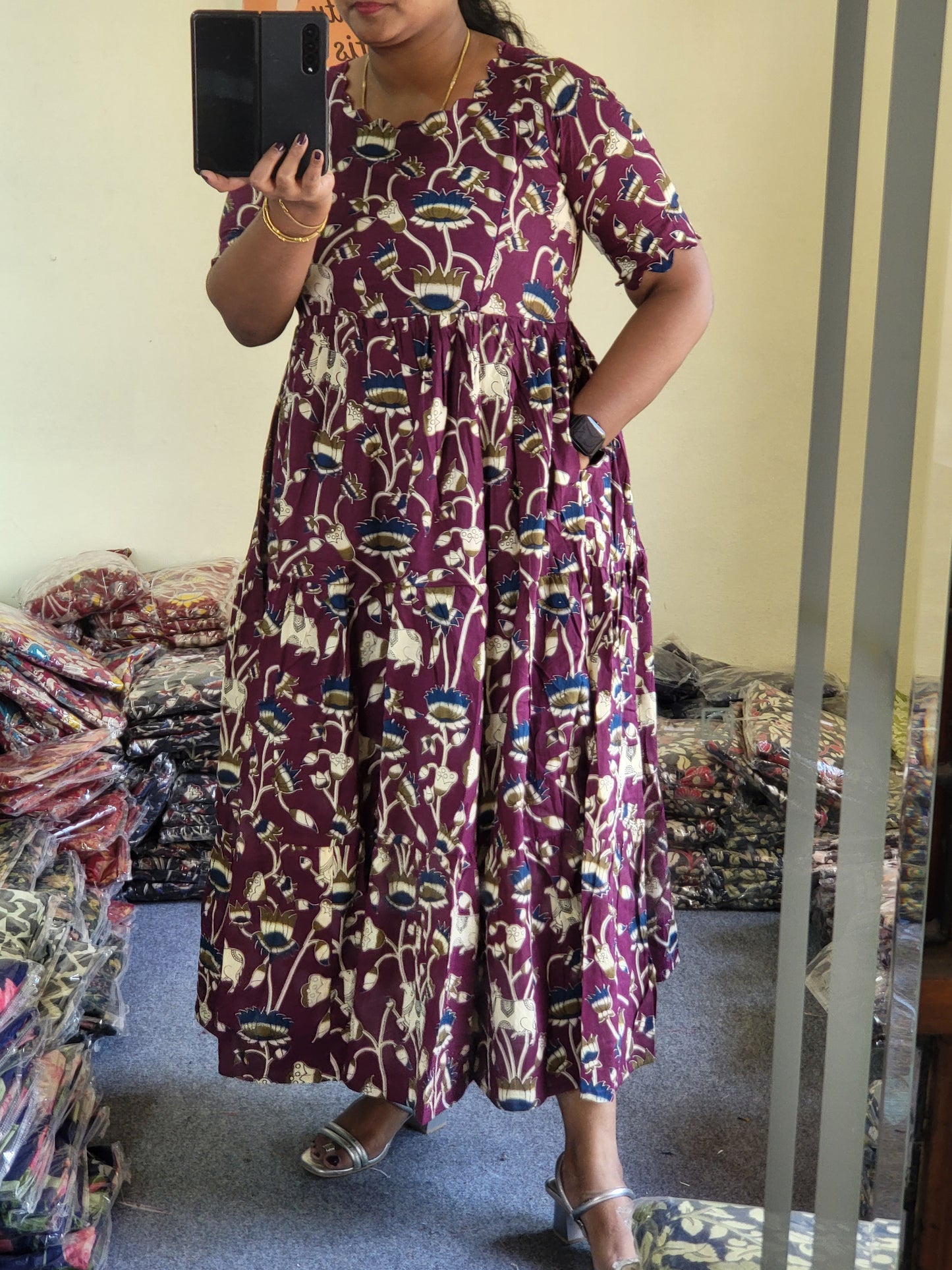 Kalamkaari  feeding kurtis