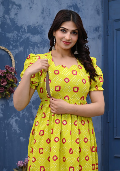 Pure cotton feeding Anarkali