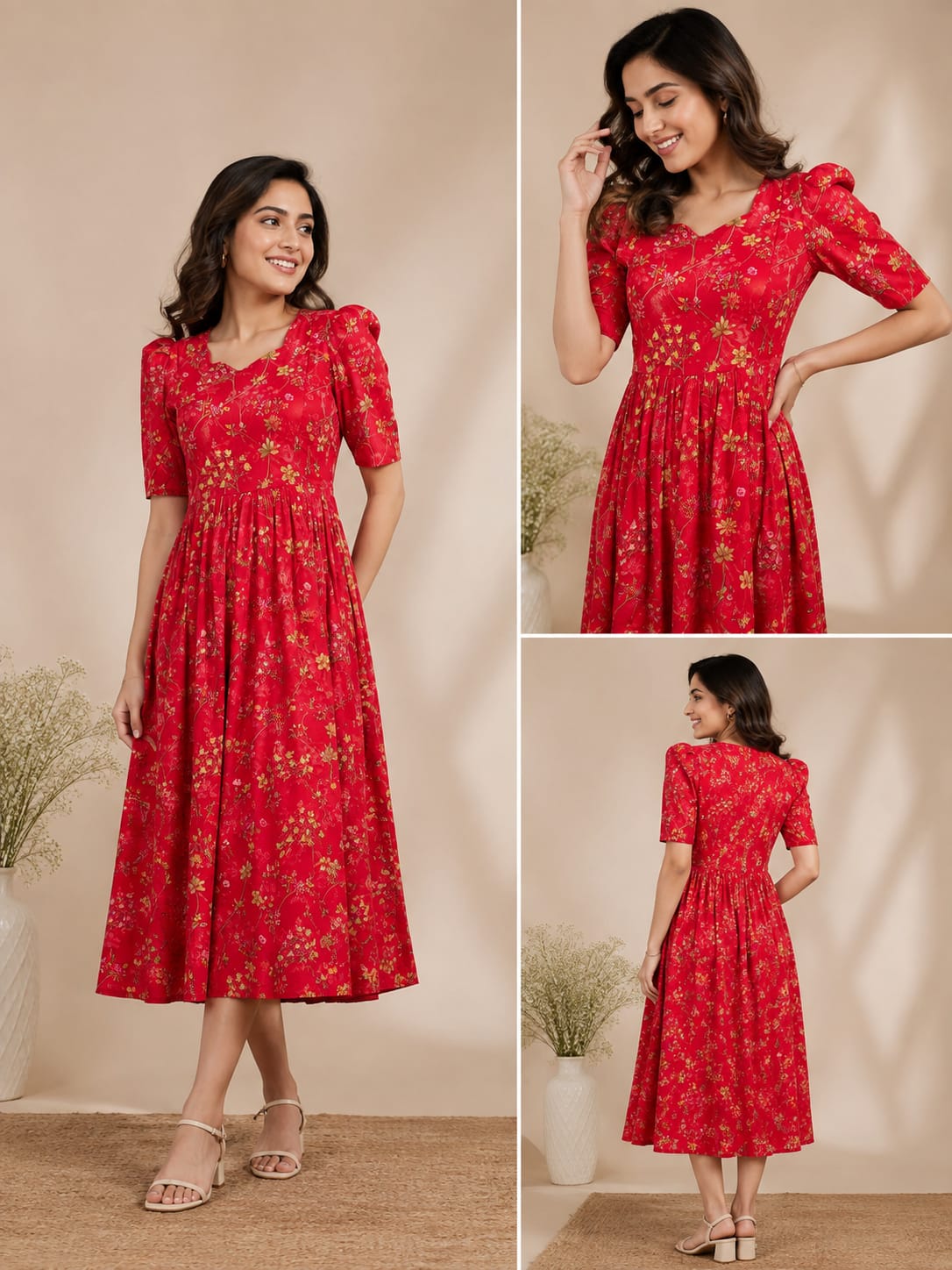 Chanderi silk feeding red4