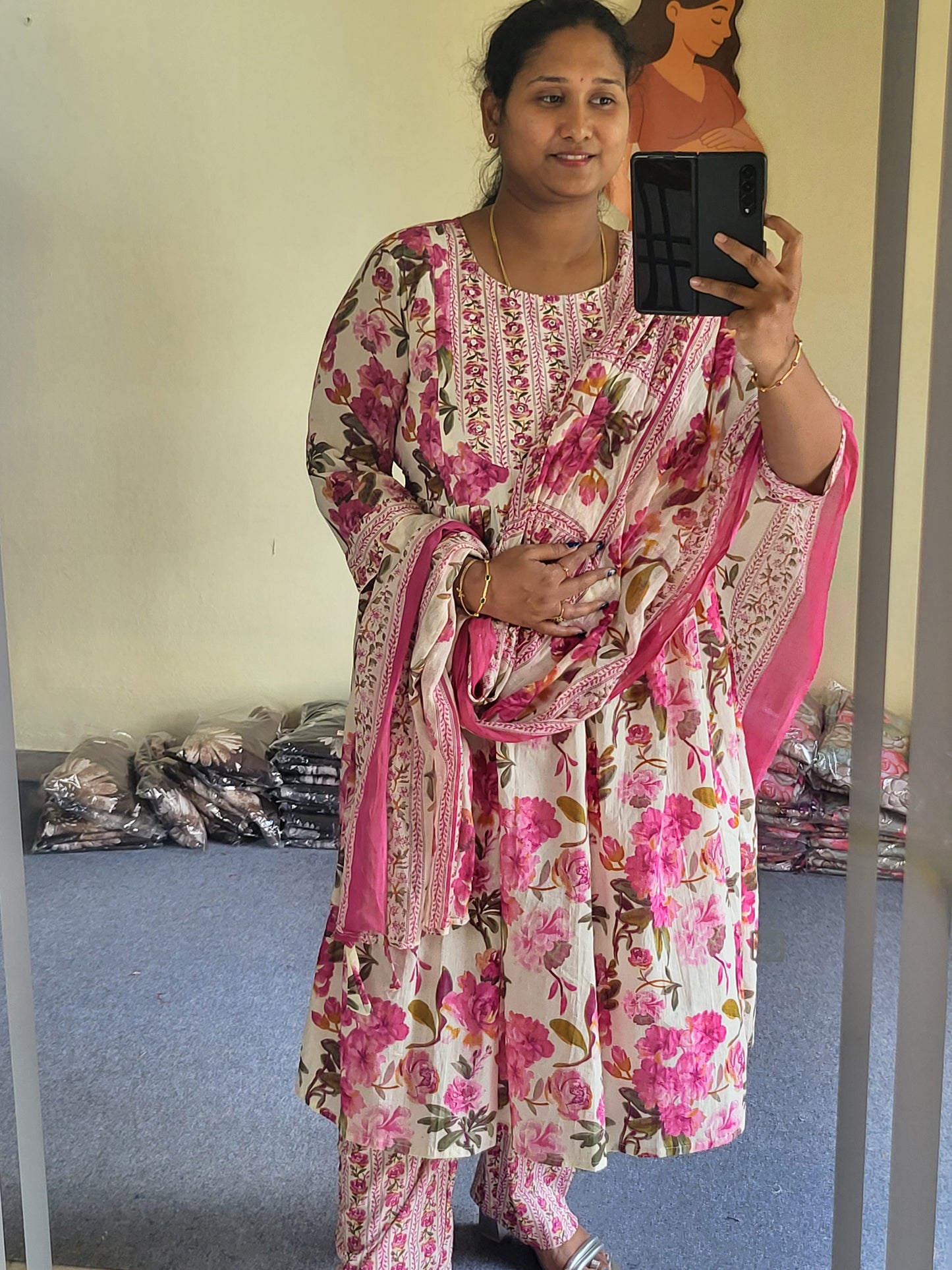 3pc sets in feeding with embroidery work