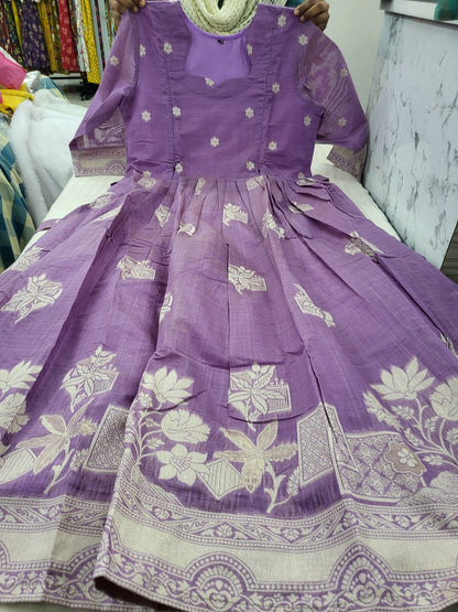 Jamdhani silk feeding lavender