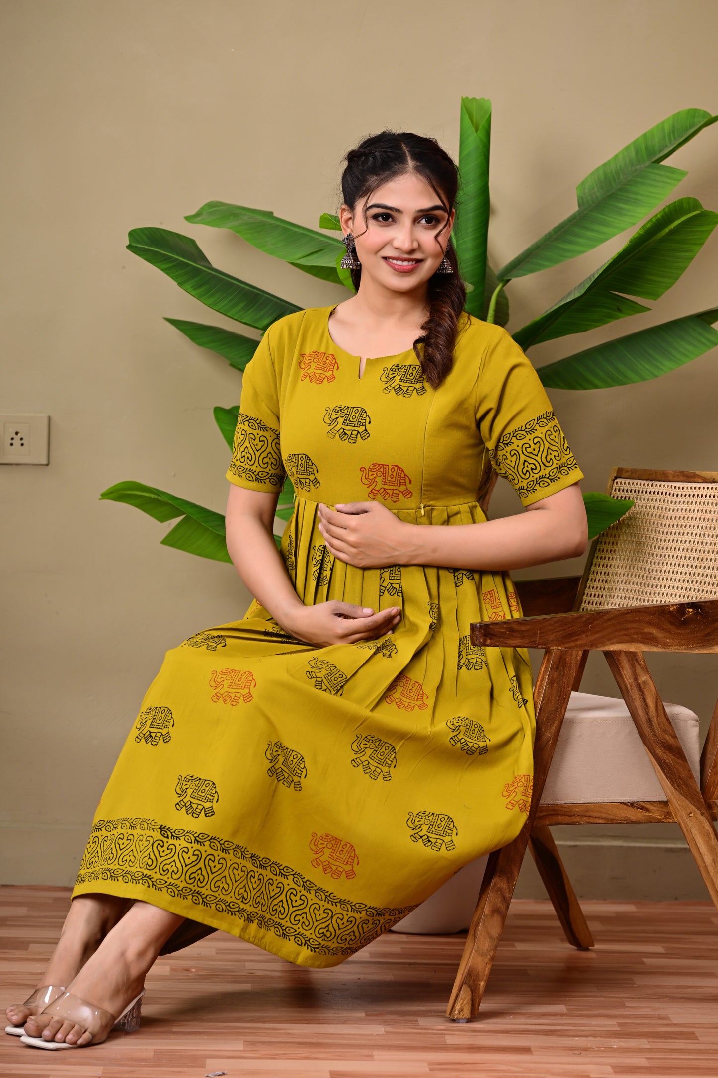 Handblock Anarkali feeding kurtis