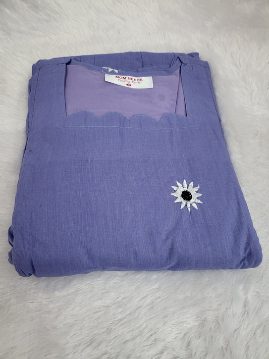 Embroidery frock lavender 04