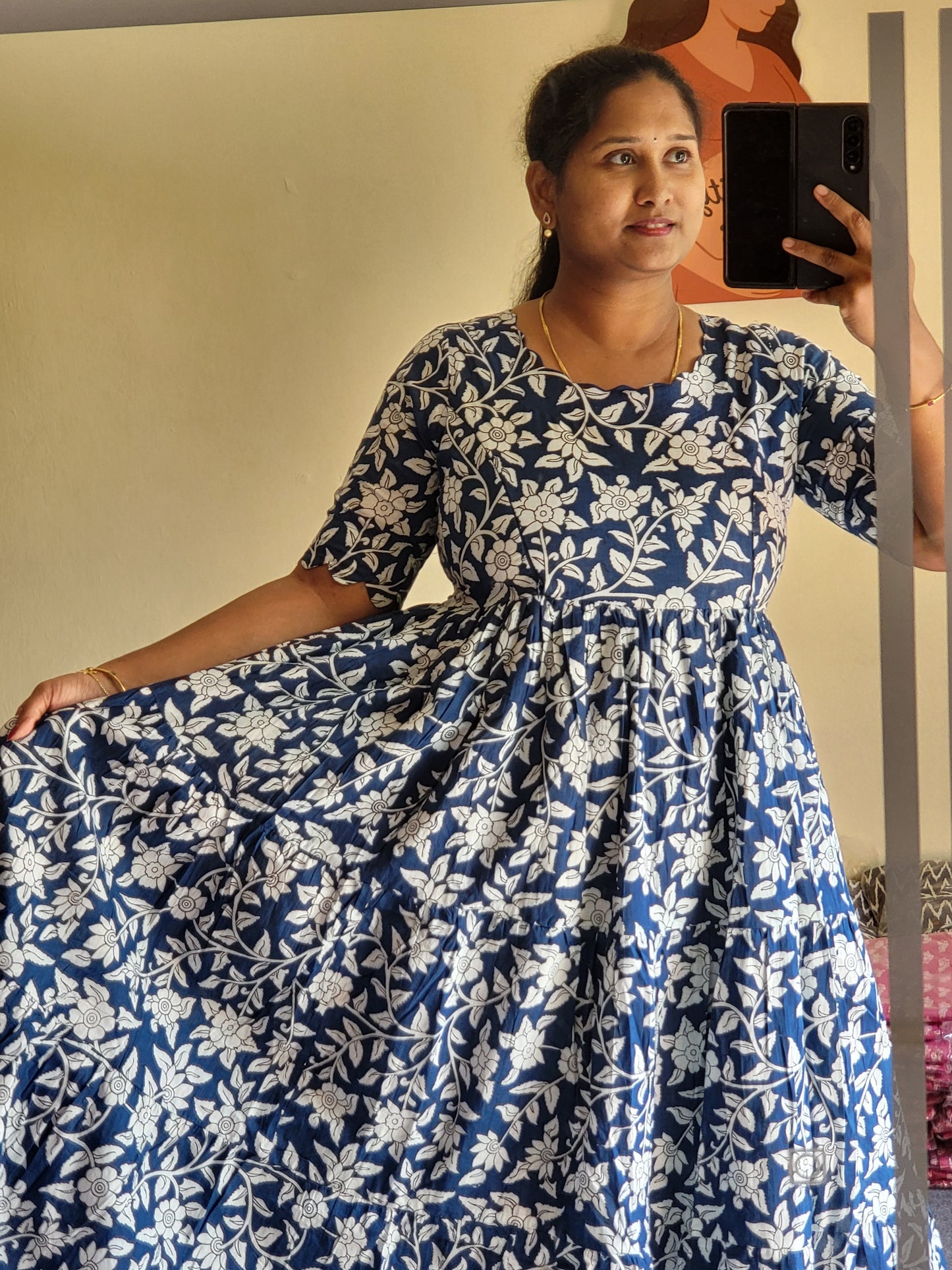 Kalamkaari print feeding kurtis