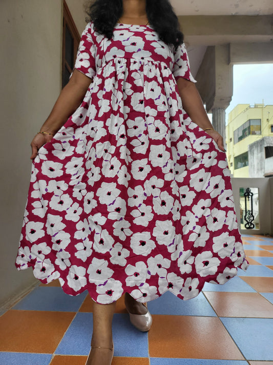 Cutwork feeding Anarkali Kurtis
