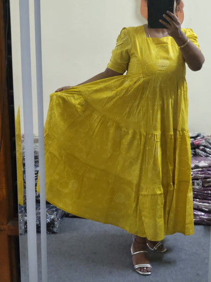 Pure cotton 3tire feeding kurtis