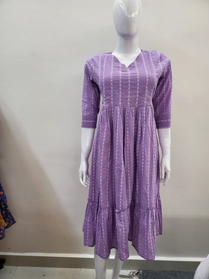 Kathawork 1tire feeding kurtis purple 7