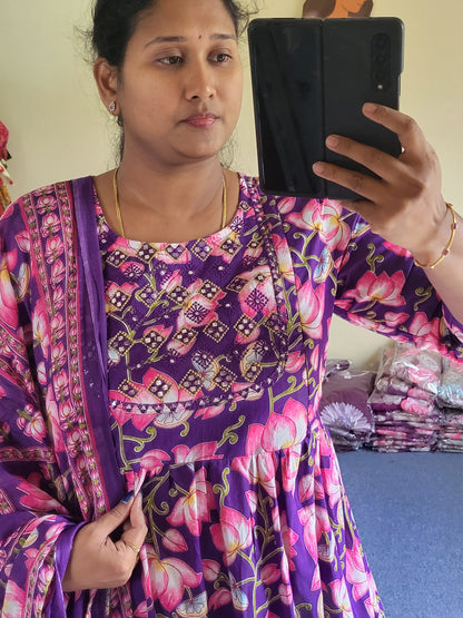 3pc sets in feeding with embroidery work