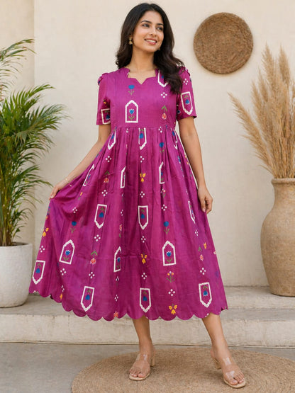 Feeding cutwork Anarkali