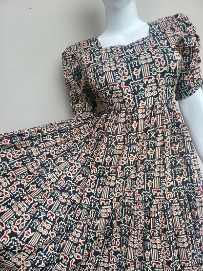 Pure cotton 3tire feeding kurtis