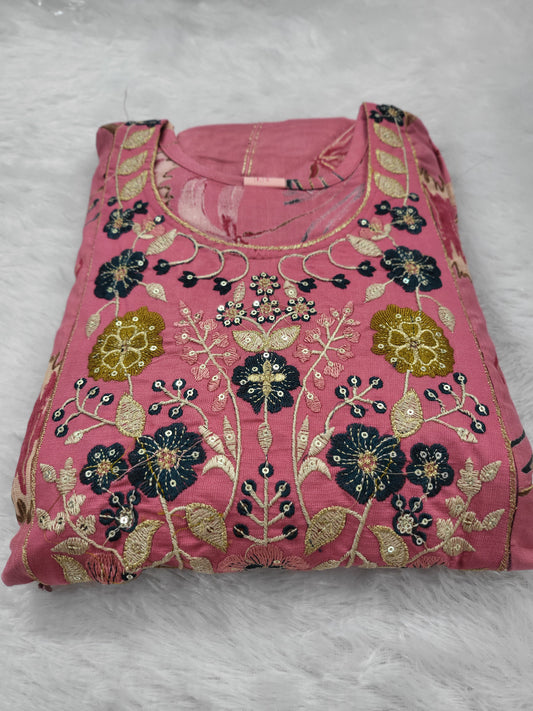 3pc sets feeding with embroidery pink